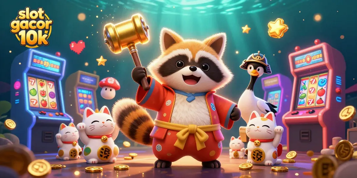 Spin the reels of slot gacor 10k with a cheerful raccoon, samurai crane, and fortune cats!