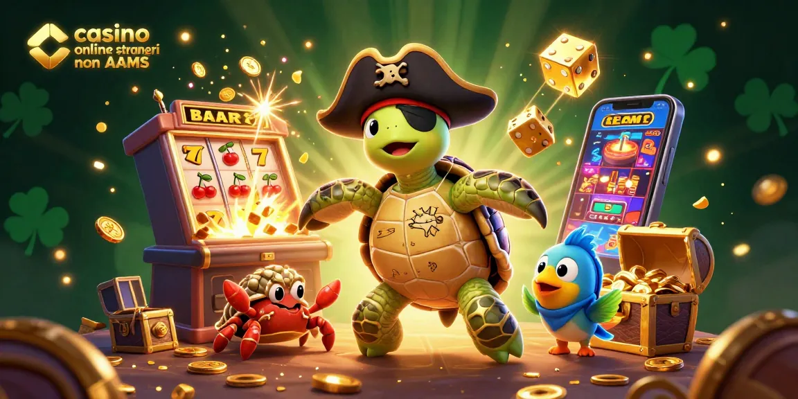 Giocando ai casinò online stranieri non AAMS con una tartaruga pirata e tesoro subacqueo