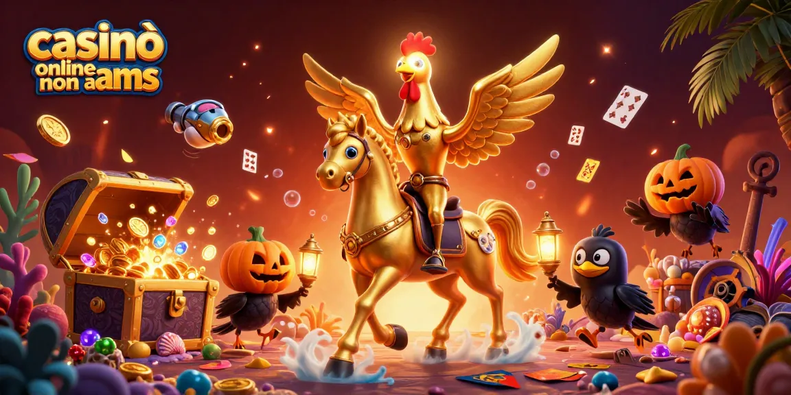 Gioca ai casinò online non AAMS, immergendoti in un'illustrazione vivace e dettagliata dei giochi d'azzardo.