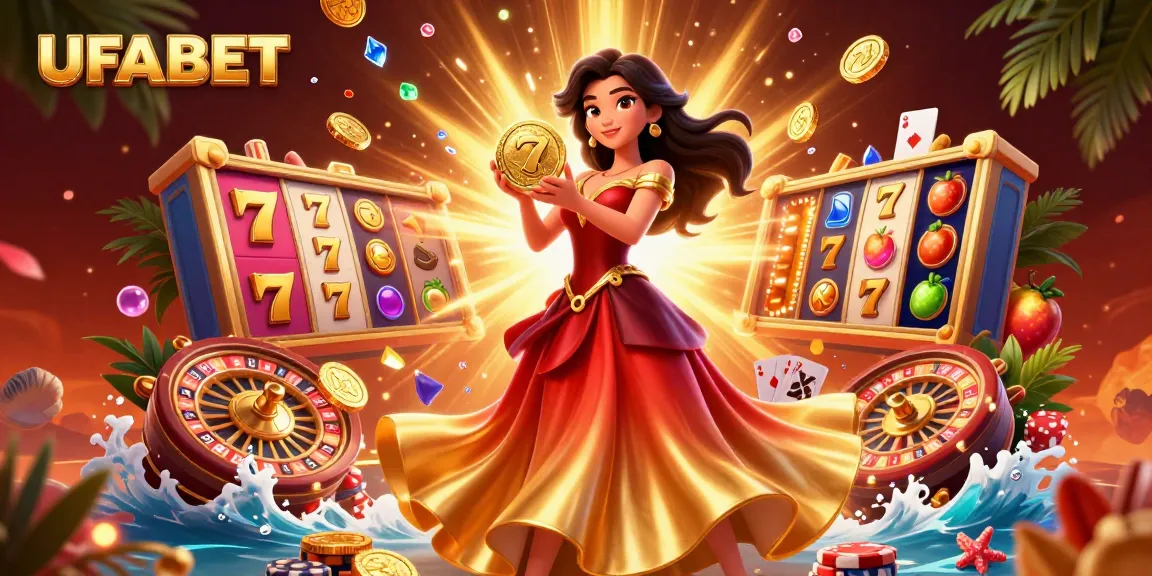Experience thrilling wins with UFABET in this dynamic casino scene, featuring stunning visuals and vibrant gaming elements.