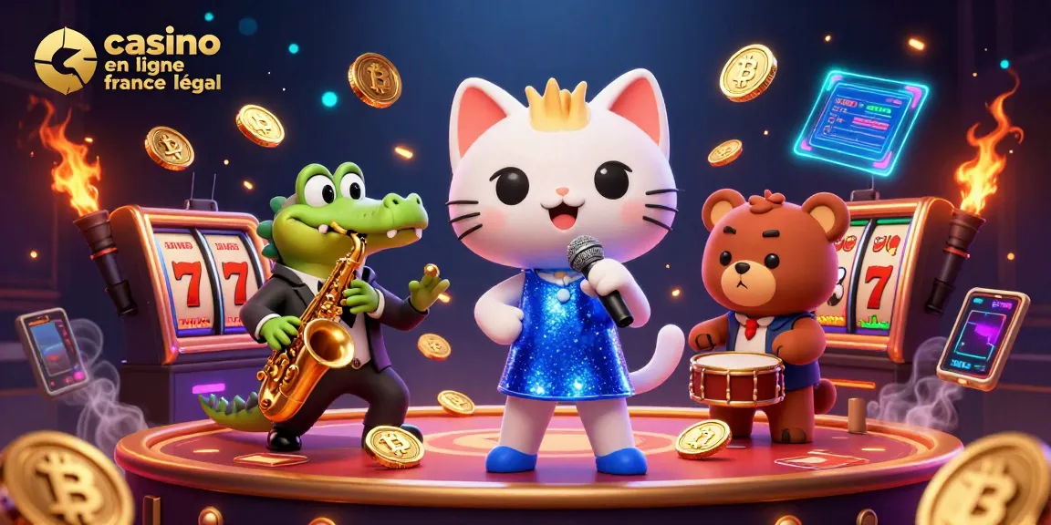 Jouez sur un casino en ligne légal en France avec des éléments de casino dynamiques et colorés.