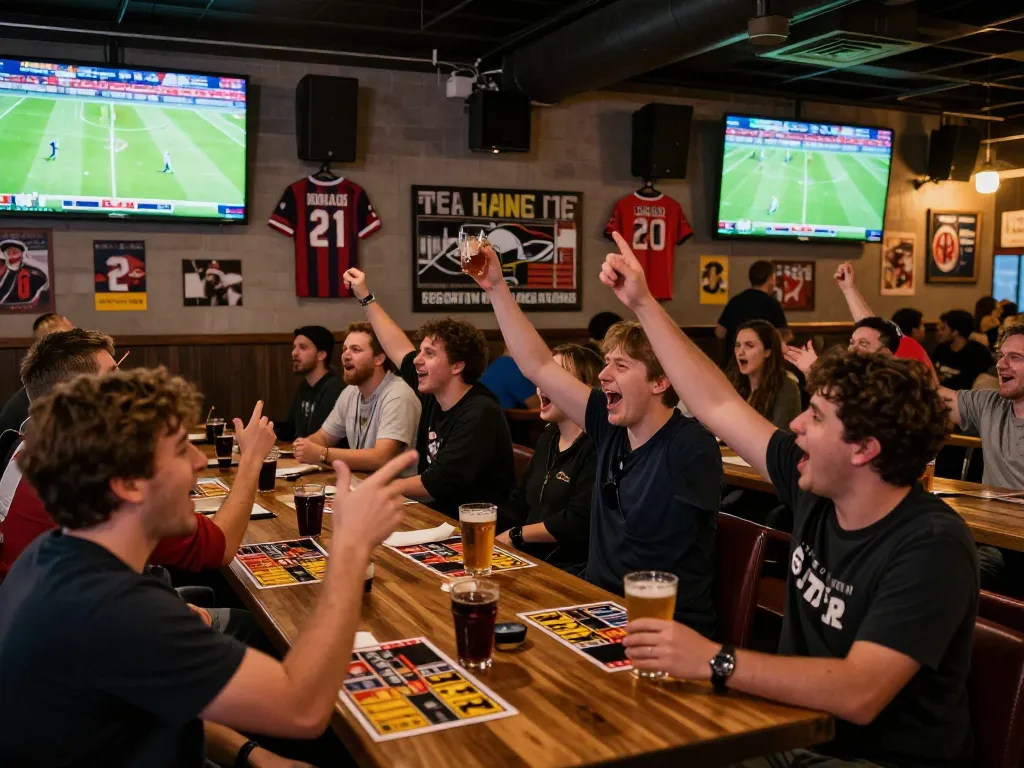 Xoilac fans cheering for their team while placing bets during a live football match.