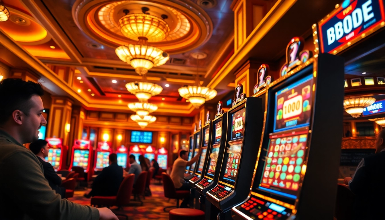 Berpartisipasi dalam taruhan Slot Bet 100 di kasino mewah yang penuh kegembiraan dan para pemenang.