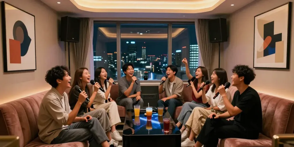 강남 달토에서 친구들과 노래 부르는 즐거운 모습