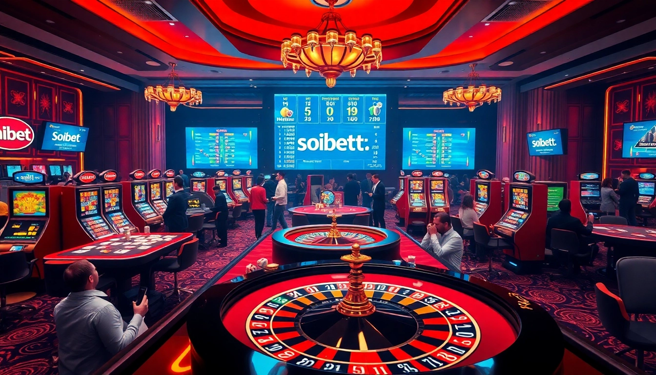 Experience thrilling gaming at soibet ออนไลน์ with captivating casino visuals featuring dice and roulette tables.