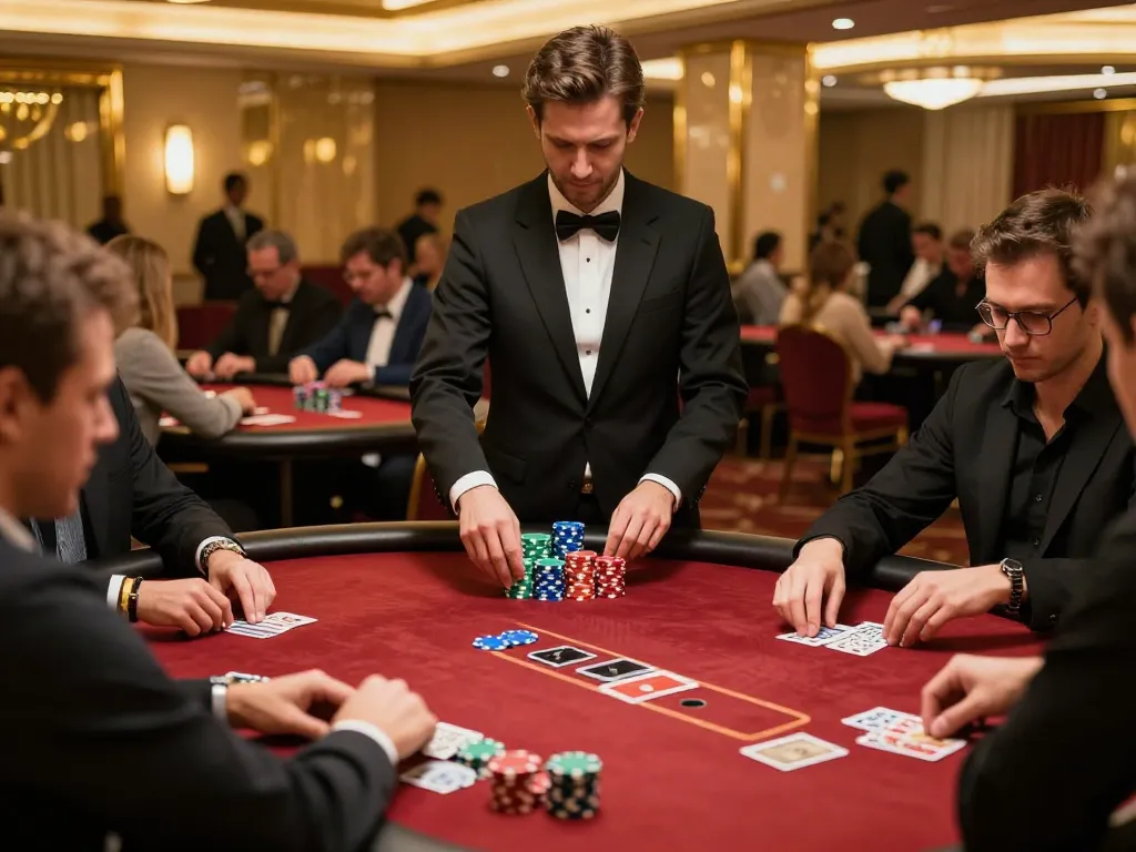 Players at n188 casino engage in a high-stakes poker tournament with chips and cards visible.