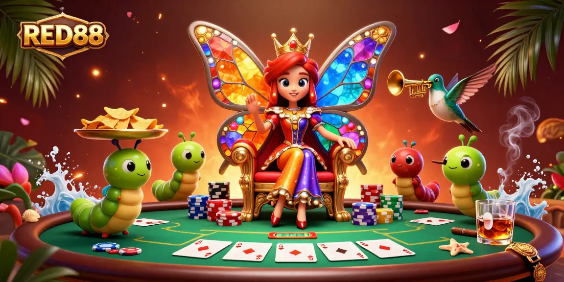 Engage with RED88 by playing exciting poker games surrounded by vibrant casino elements.