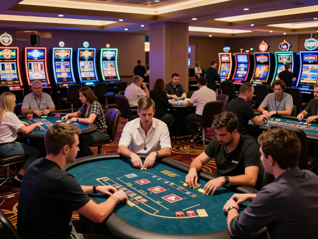 Engaging gameplay at the casino's Trang chủ, players strategizing and winning bets.