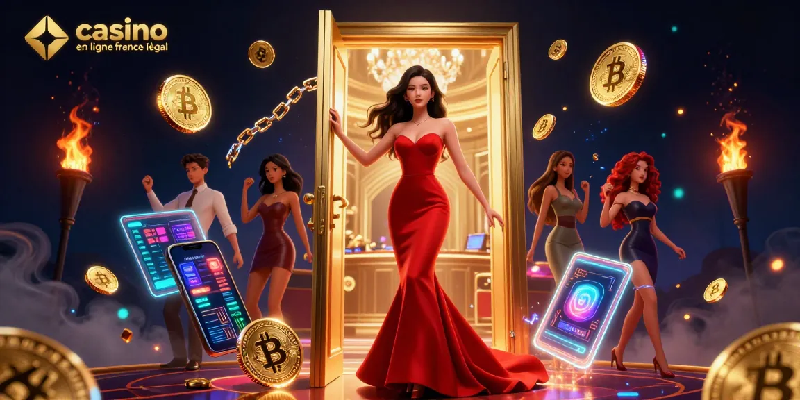 Découvrez l'excitation du casino en ligne France légal avec une femme éblouissante dans une robe glamour.