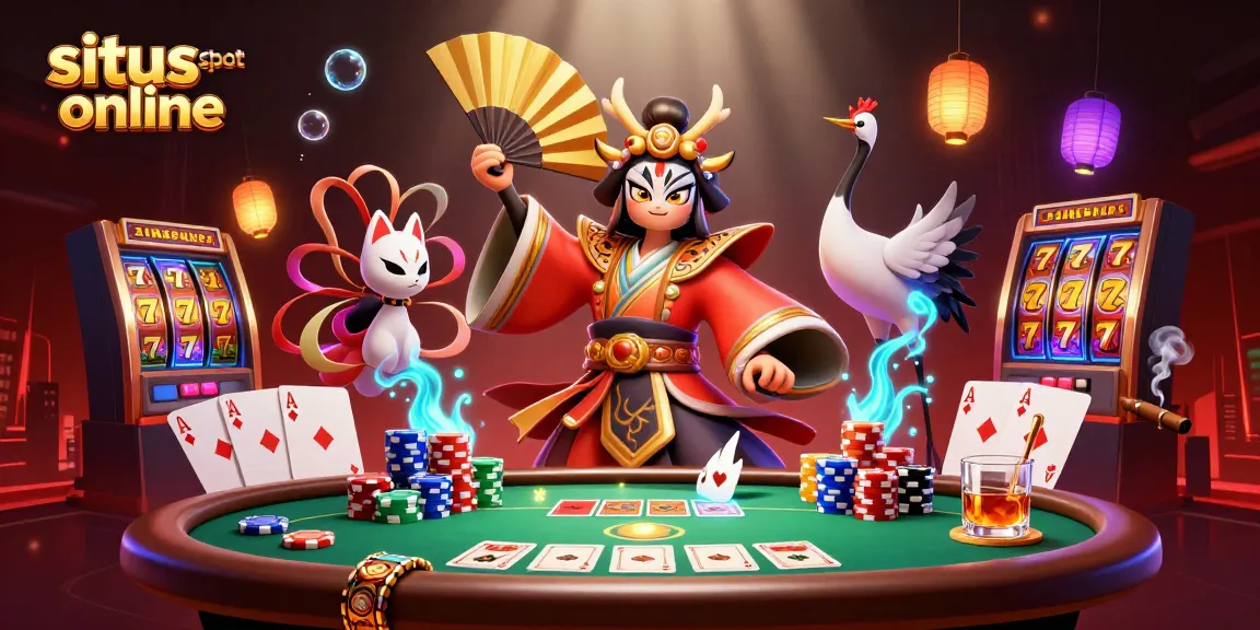 Experience exciting gameplay with situs slot online as vibrant characters surround thrilling slot reels.