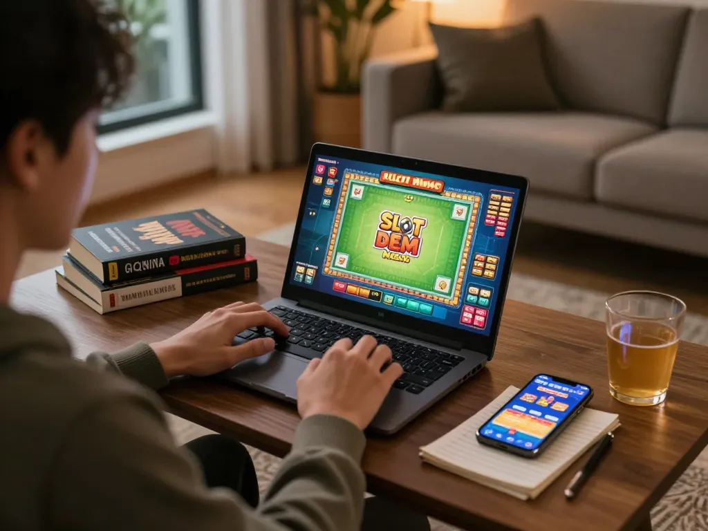 Play slot demo Mahjong while managing strategy notes and a casino app.