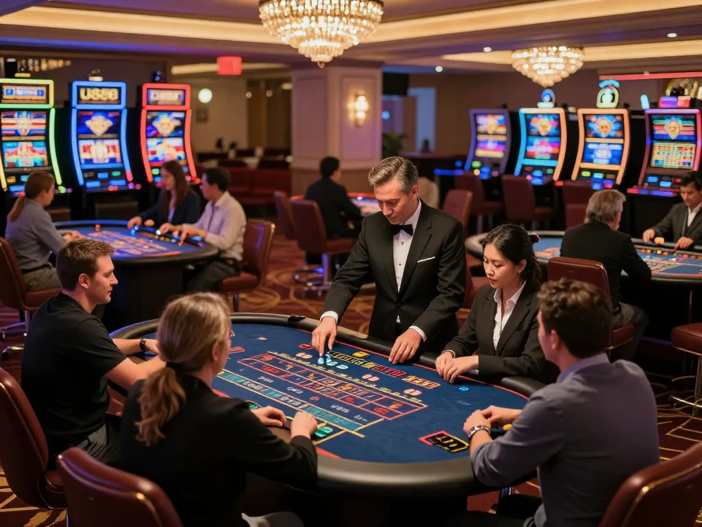 Players placing bets and enjoying games at U888's luxurious live casino, highlighting excitement and engagement.