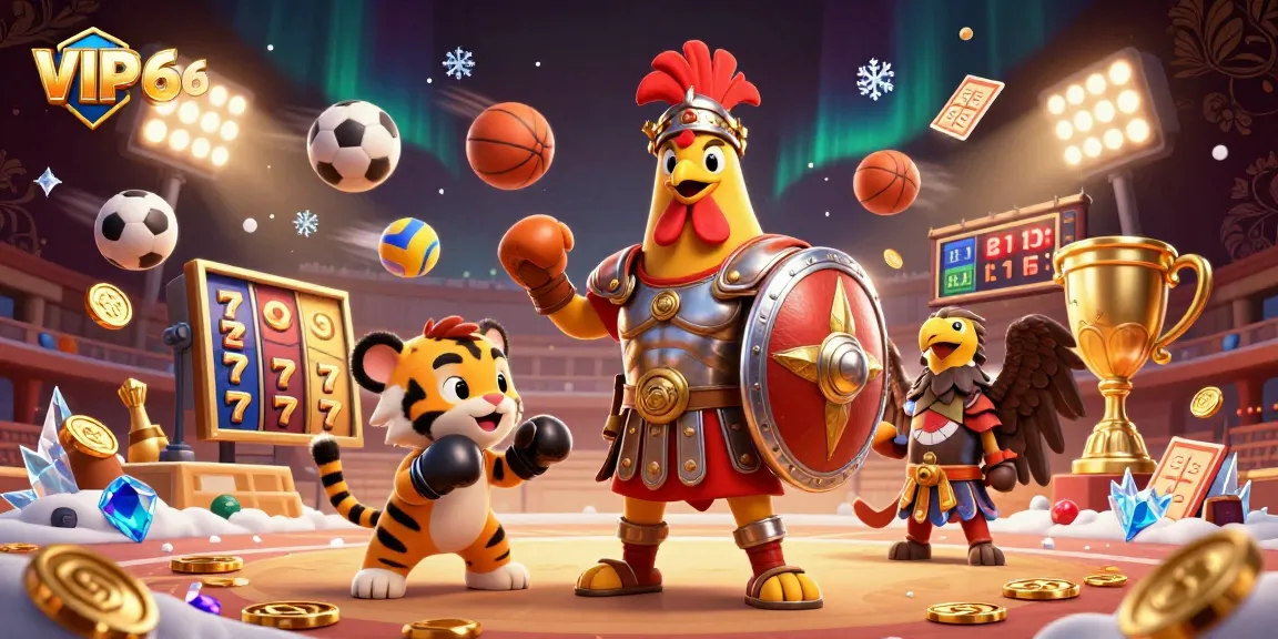 Engage with thrilling VIP66 slots in a dynamic, ultra-detailed casino scene featuring excitement and action.