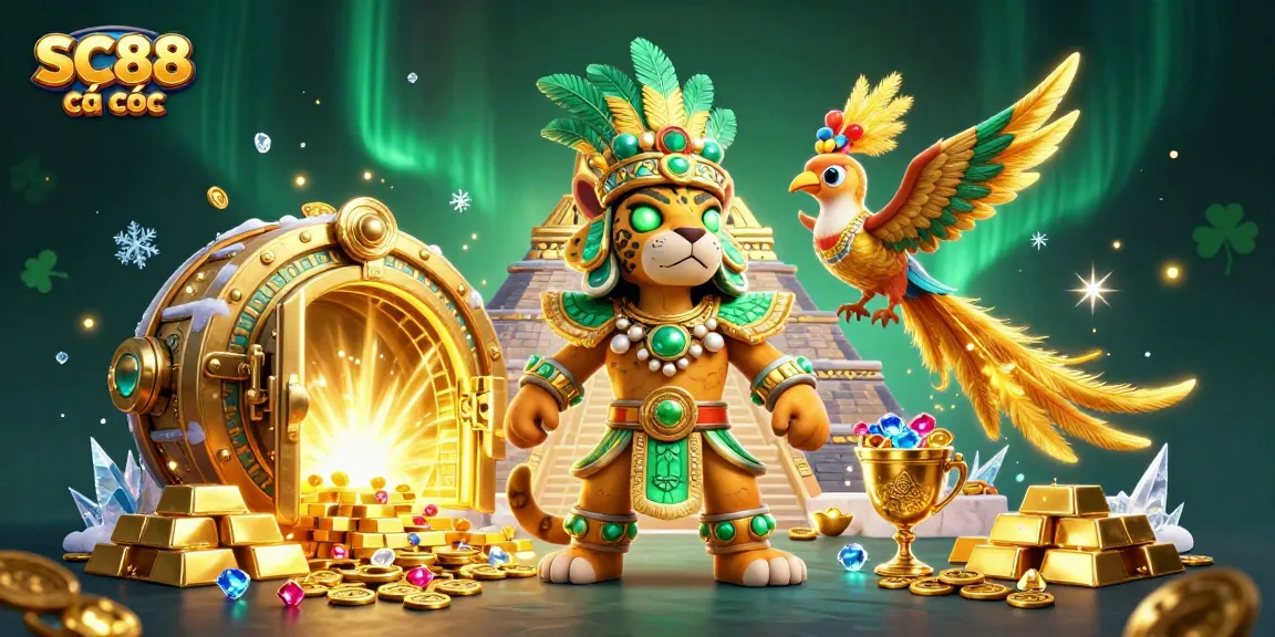 Experience thrilling SC88 cá cược with treasure and excitement in this vibrant 3D casino illustration.