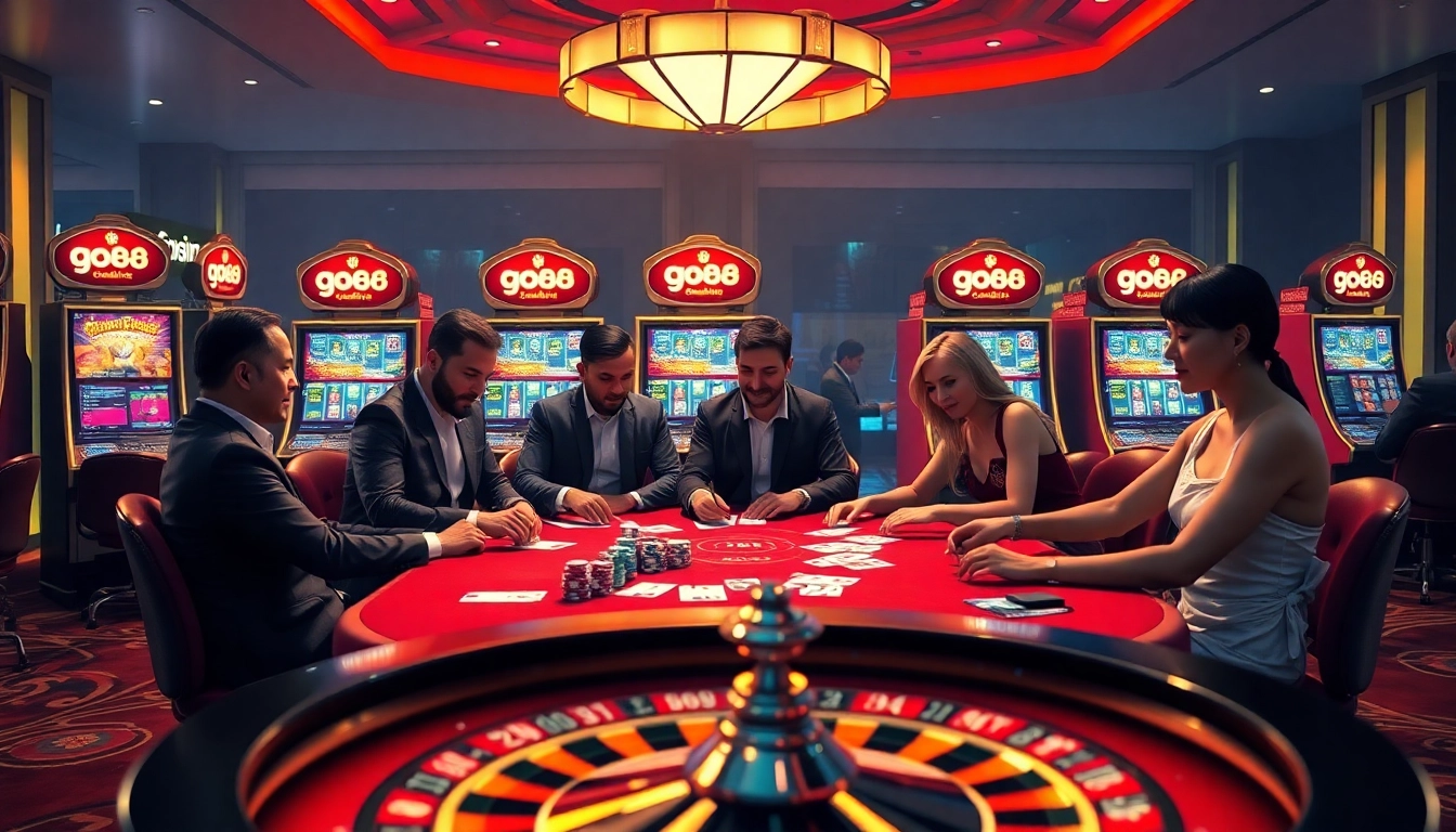 Engaged players enjoying a luxurious poker game at go88 casino.