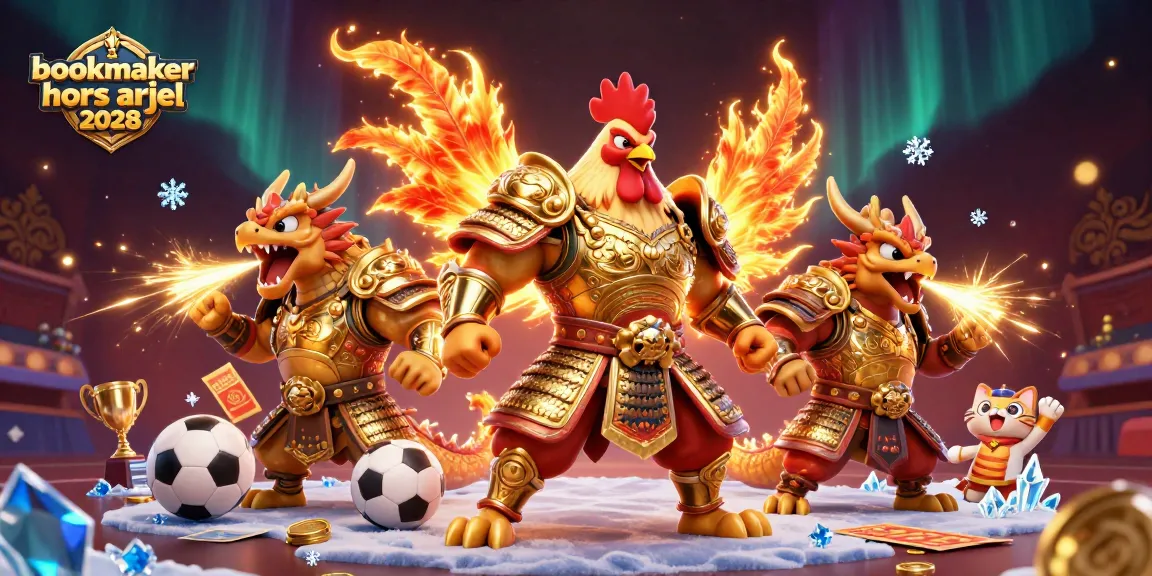Pariez avec le bookmaker hors arjel 2028, un combattant et un dragon dans une scène dynamique.