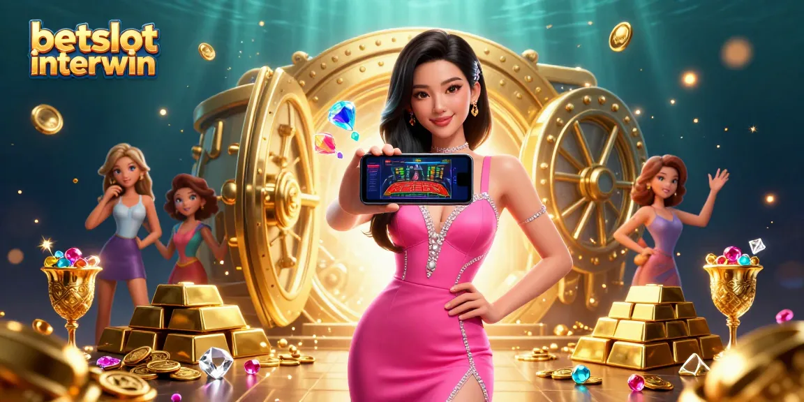 Experience the excitement with betslot interwin in a vibrant 3D casino scene filled with treasures.
