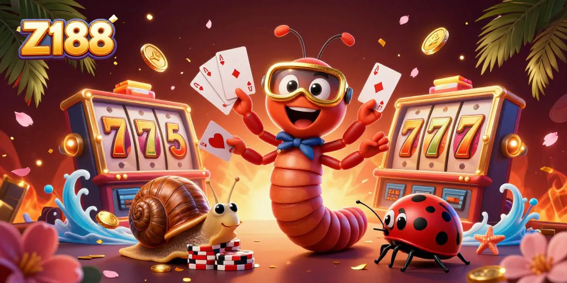 Experience thrilling slots at Z188 with a vibrant 3D casino scene featuring engaging characters and dynamic gameplay.