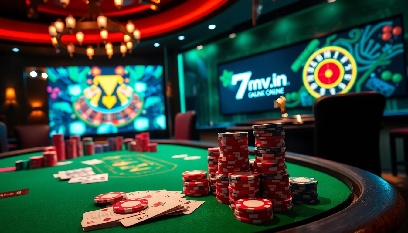Experience thrilling gameplay at 7mvn.in.net with vibrant casino visuals and gaming tables.