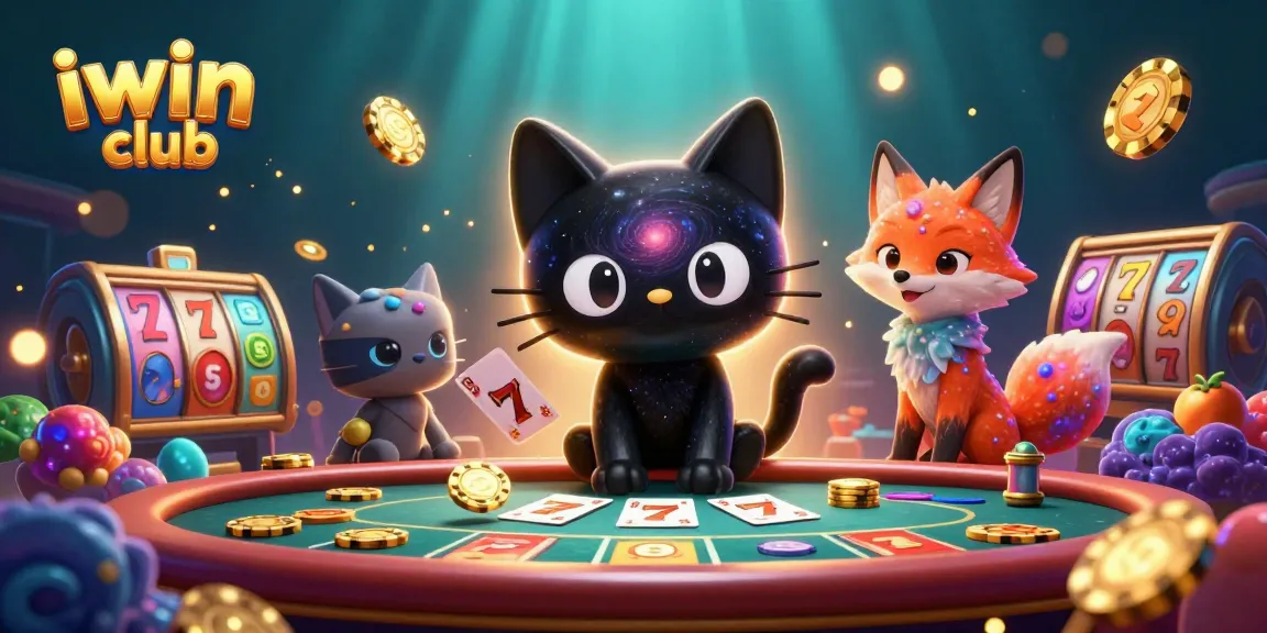 Engage with iwin club's vibrant cosmic casino featuring animated slot reels and captivating characters.