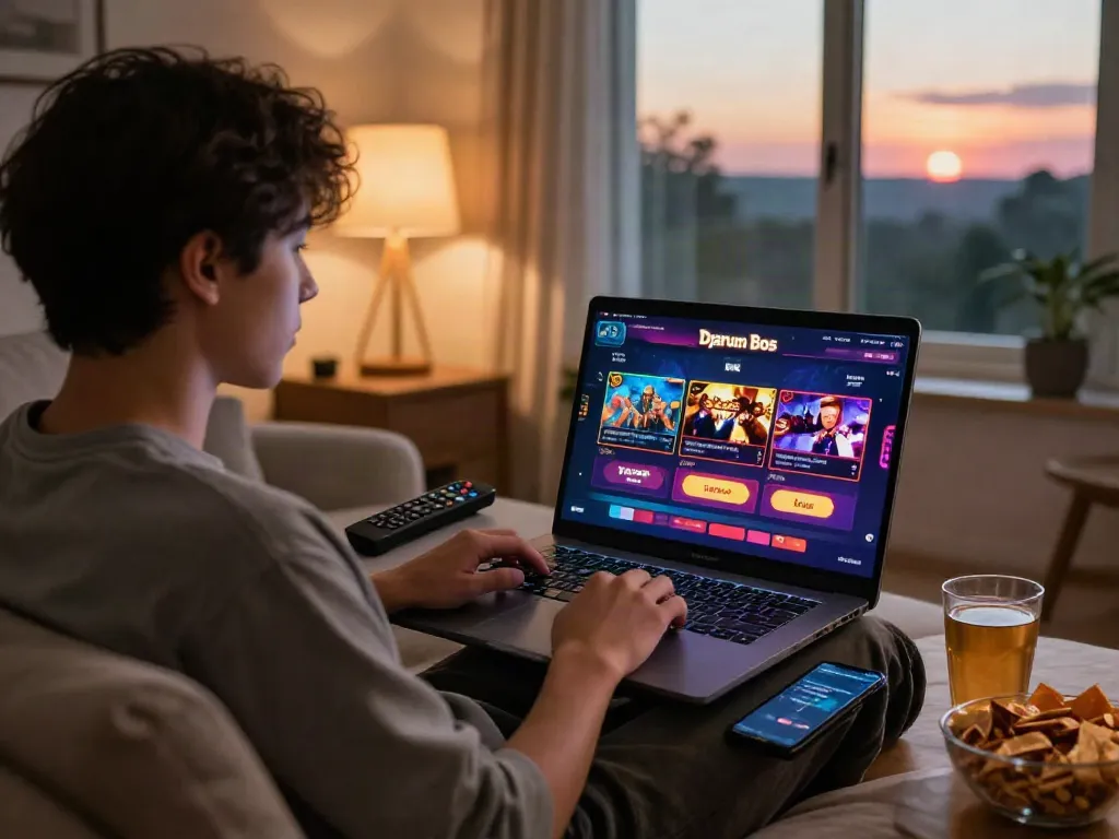 Engaging online gambling experience on the Djarum Bos platform with vibrant interface.