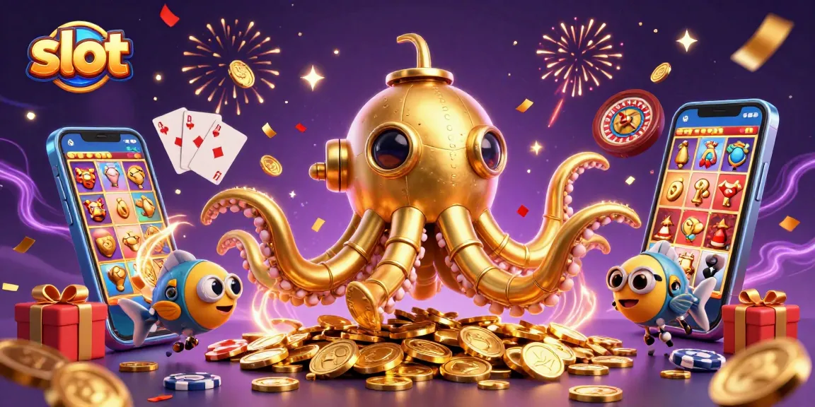 Spin the reels of slot games in a vibrant 3D casino underwater scene.