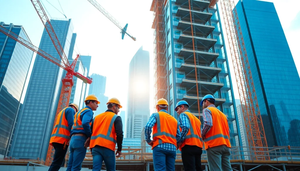 Showcasing a New York Commercial General Contractor team working on an urban high-rise project.