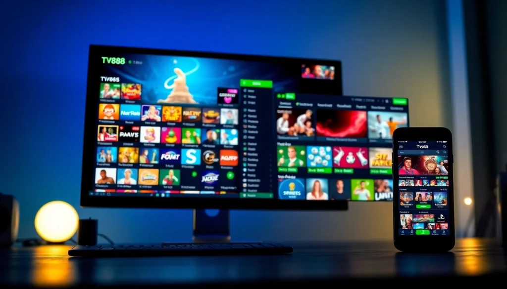 TV88 online gaming platform interface with vibrant game icons and user-friendly design.