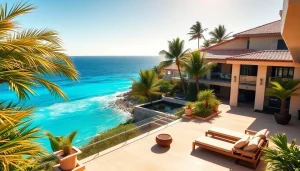 Beautiful view of Cabo San Lucas real estate with ocean and gardens showcasing luxury living.