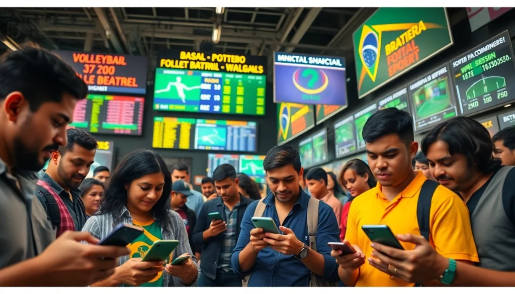 Engaged bettors exploring the best sportsbooks in Brazil and analyzing live sports odds.