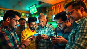 Engaged bettors focused on sports betting in India amidst a dynamic environment filled with memorabilia.