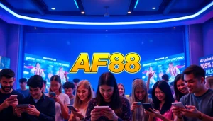 Engaging AF88 online betting platform with vibrant user interaction.