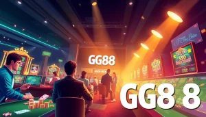 Exciting GG88 COM online casino scene with players engaging in diverse games and vibrant interface.
