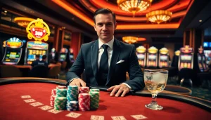 K88win players enjoying an exciting game of blackjack at a vibrant casino table.