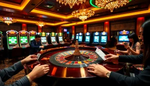 Engaging scene of players at AF88 roulette table, showcasing excitement and strategic bets.