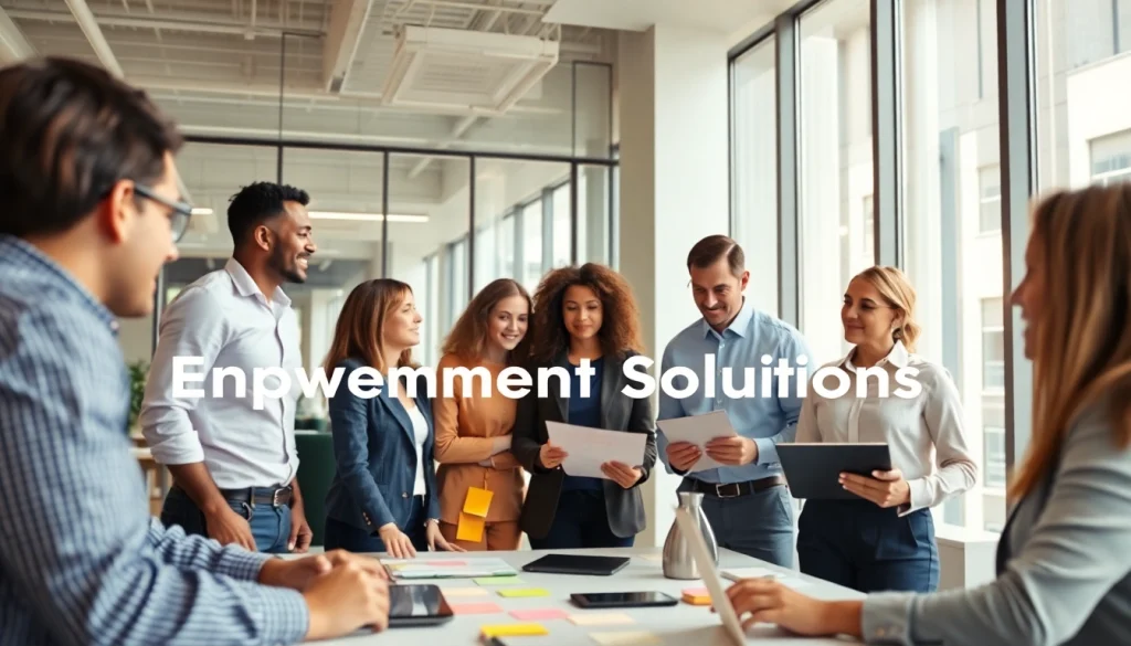 Empowerment Solutions team collaborating on innovative projects in a modern office.