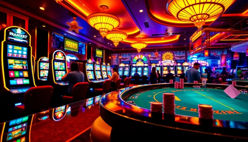 Players experiencing thrilling games at https://xx88.pizza/ with vibrant casino visuals and exciting winnings.