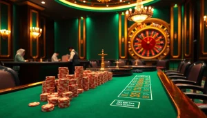 MM88 casino scene showcasing thrilling gaming action with professional dealers and vibrant roulette wheels.