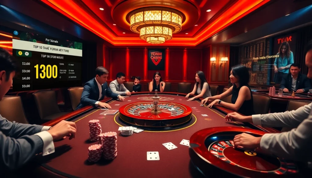 Top 10 Nhà Cái Uy Tín casino scene with exciting gameplay and luxurious atmosphere