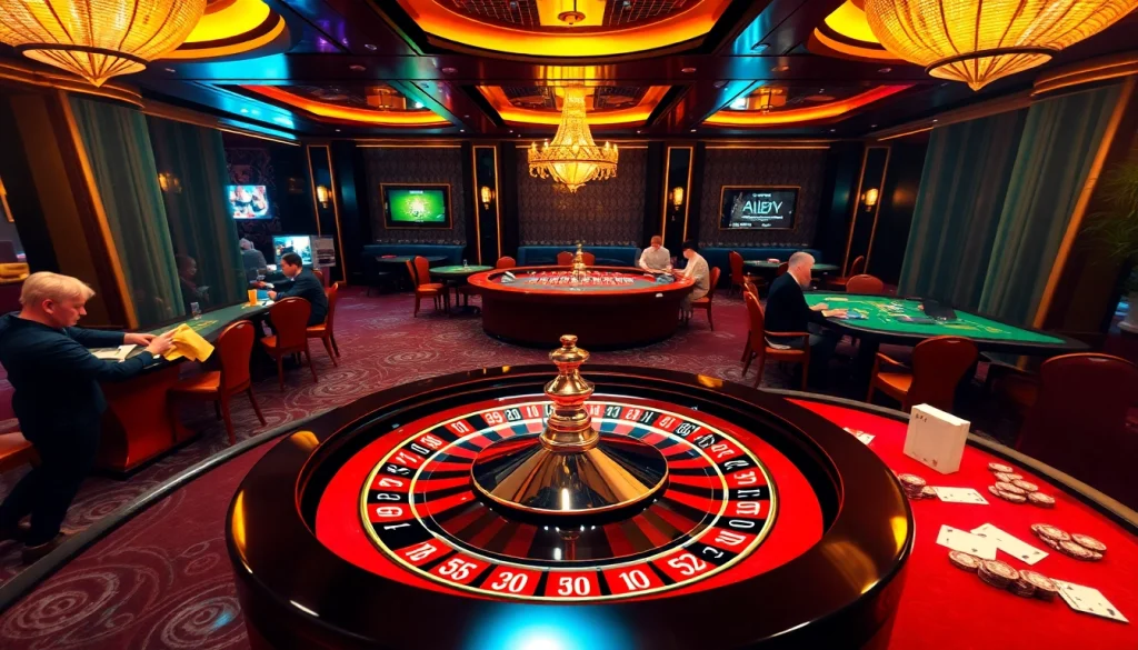 Engaged players at a luxurious casino table scene emphasizing u8888 betting action.