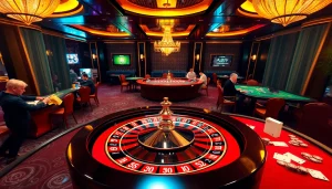 Engaged players at a luxurious casino table scene emphasizing u8888 betting action.