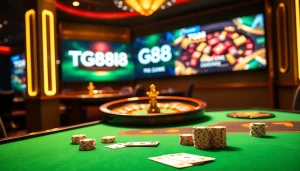 Engage with exciting games at https://tg88com.host/ featuring vibrant casino tables and poker chips.