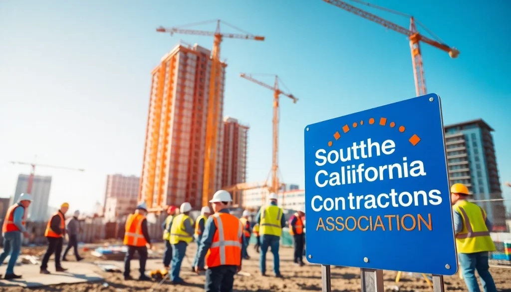 Engaged workers showcasing teamwork at the Southern California Contractors Association job site.