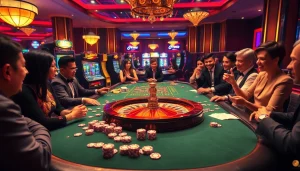 Players experience the excitement of the slot server kamboja no 1 in a vibrant casino atmosphere.