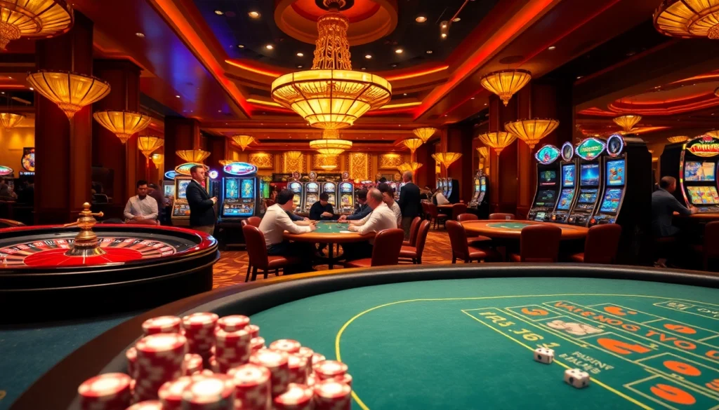 Engaging gamblers at an exciting casino setting with vibrant elements showcasing https://mm88.co.in/.
