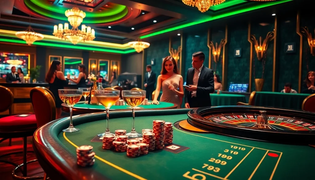 Winning moments at Trang chủ 32win with vibrant casino tables and players enjoying the thrill.