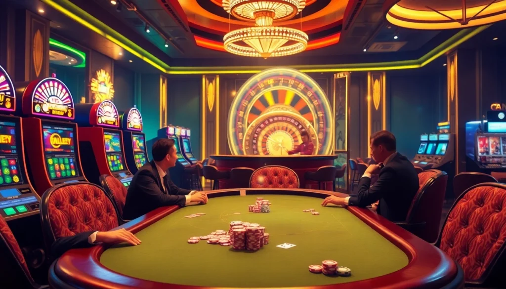 Experience the thrill of winning at https://nk888.it.com/ with vibrant poker tables and exciting gambling scenes.