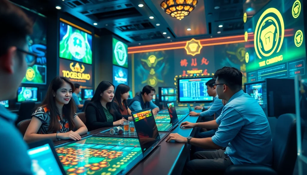 Adegan permainan online Togelsumo dengan beragam pemain yang terlibat dalam permainan dinamis.