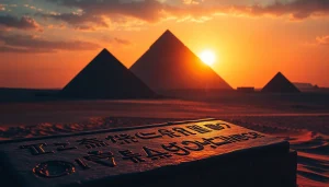 Visit https://piraminds.com/ to uncover the splendor of the Egyptian pyramids bathed in sunset light.