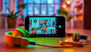 Explore the instapro apk interface on a smartphone, showcasing vibrant social media features and customization.